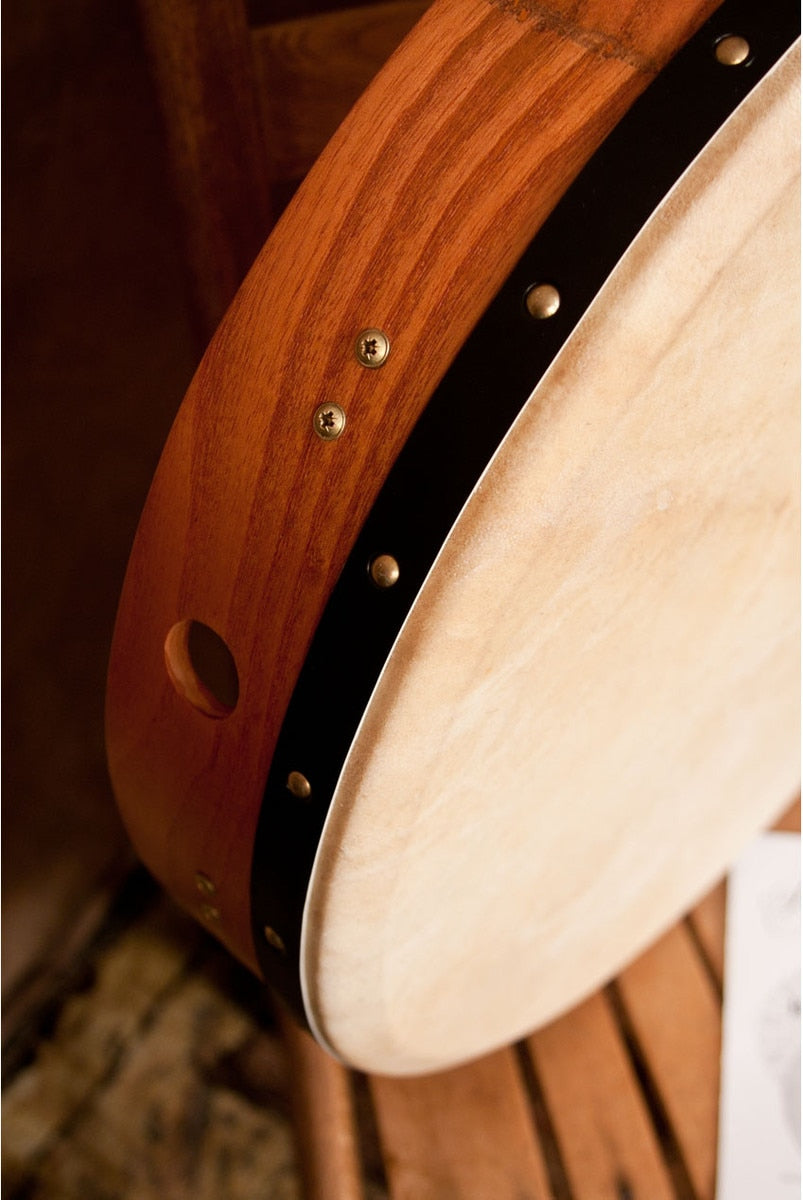 Roosebeck Tunable Red Cedar Bodhran Cross-Bar Double-Layer Natural Head 18 inch x 3.5 inch