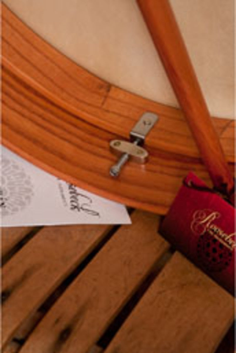 Roosebeck Tunable Red Cedar Bodhran Cross-Bar Double-Layer Natural Head 18 inch x 3.5 inch