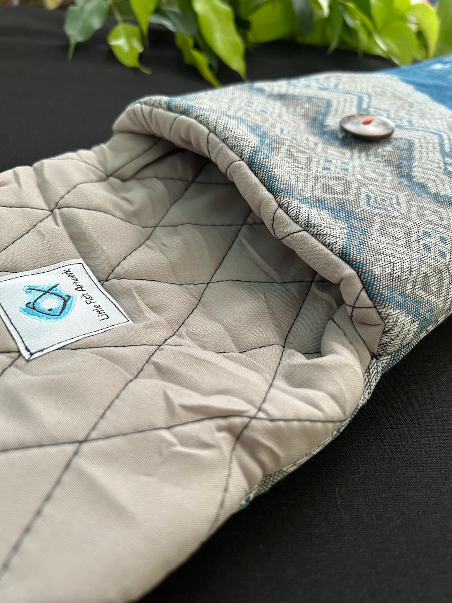 Little Fish Cotton Flute Bag - Berkeley Blue - Suitable for Large Flute Flute Bags Little Fish Artwork