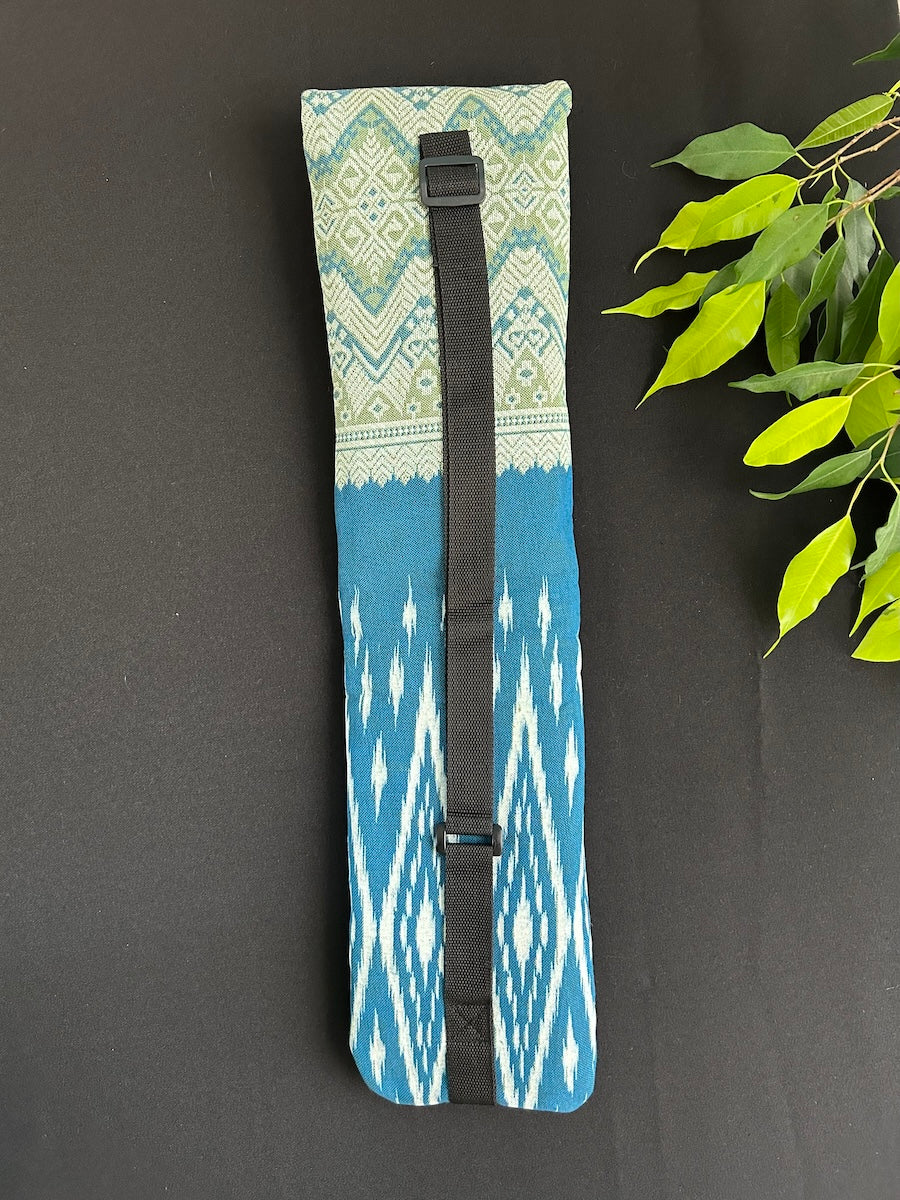 Little Fish Cotton Flute Bag - Blue Gems - Suitable for Medium Flute Flute Bags Little Fish Artwork