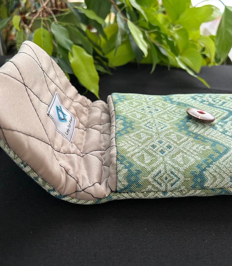 Little Fish Cotton Flute Bag - Blue Gems - Suitable for Medium Flute Flute Bags Little Fish Artwork