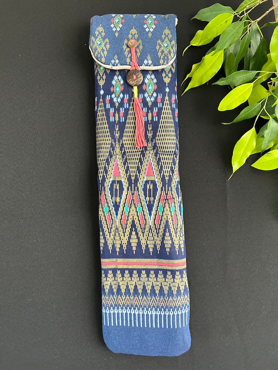 Little Fish Cotton Flute Bag - Blue Trance - Suitable for Medium Flute Flute Bags Little Fish Artwork