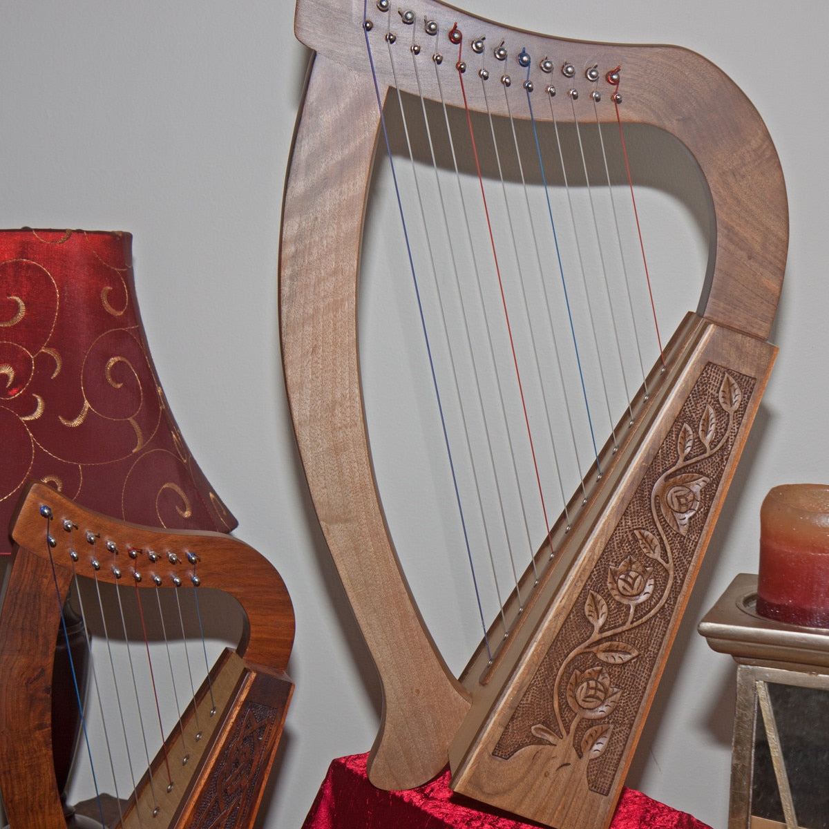 Roosebeck 21 Inch Baby Harp 12 String Walnut + String Set + Tuning Tool