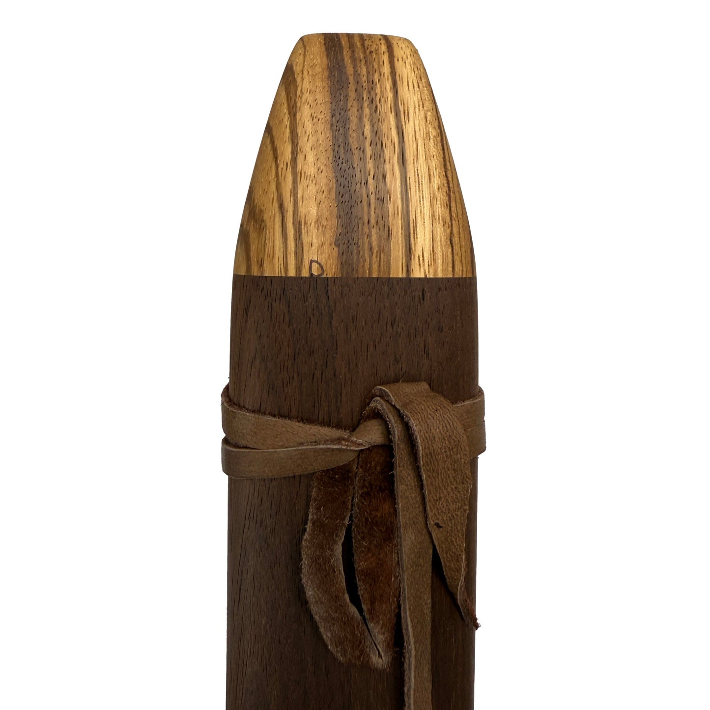 Native American Double Flute in D minor by Nash Tavewa, Peruvian Black Walnut with Zebrawood Mouthpiece