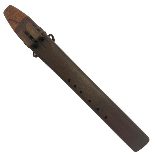 Native American Double Flute in F minor by Nash Tavewa, Peruvian Black Walnut with Mahogany Mouthpiece