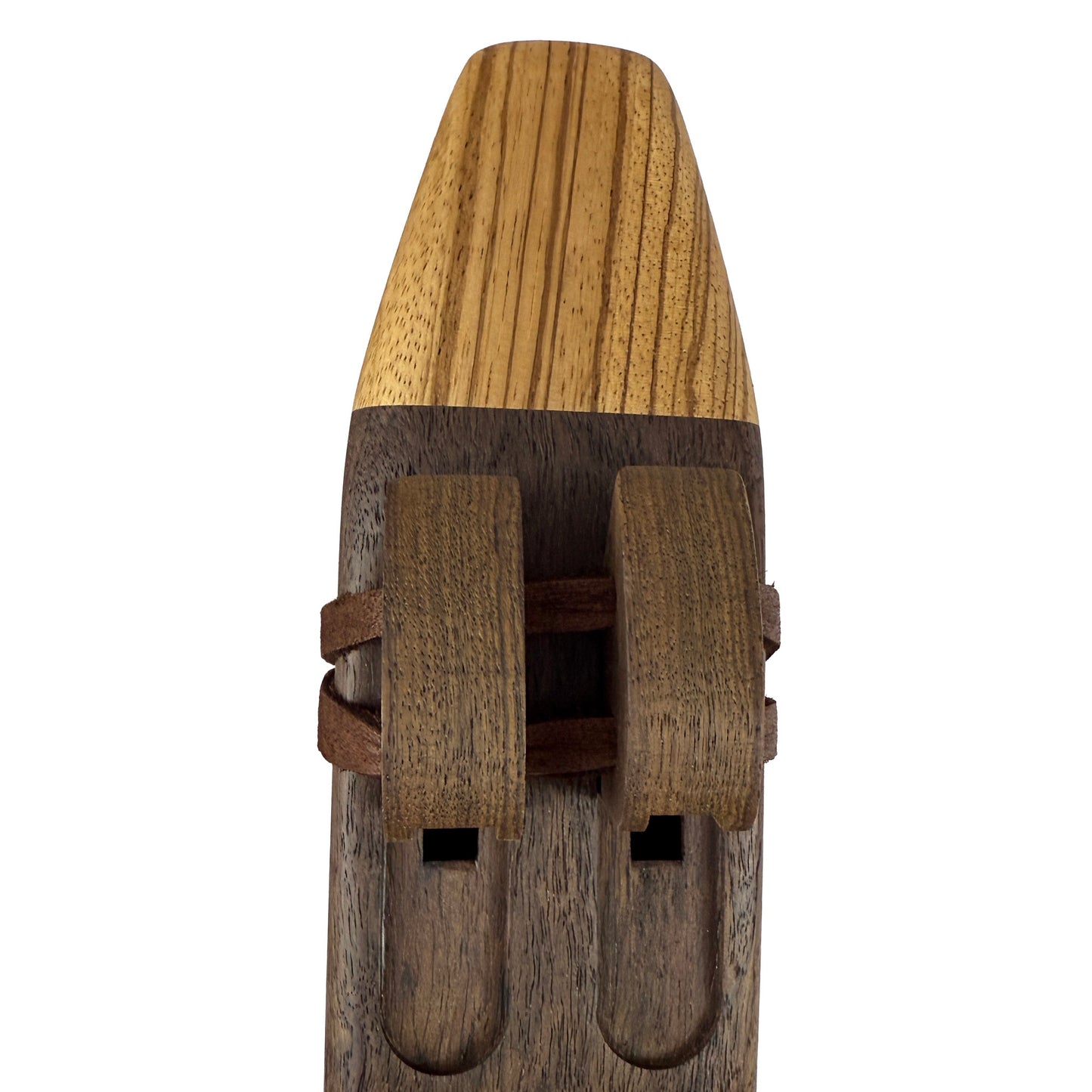 Native American Drone Flute in E minor by Nash Tavewa, Peruvian Black Walnut with Zebrawood Mouthpiece