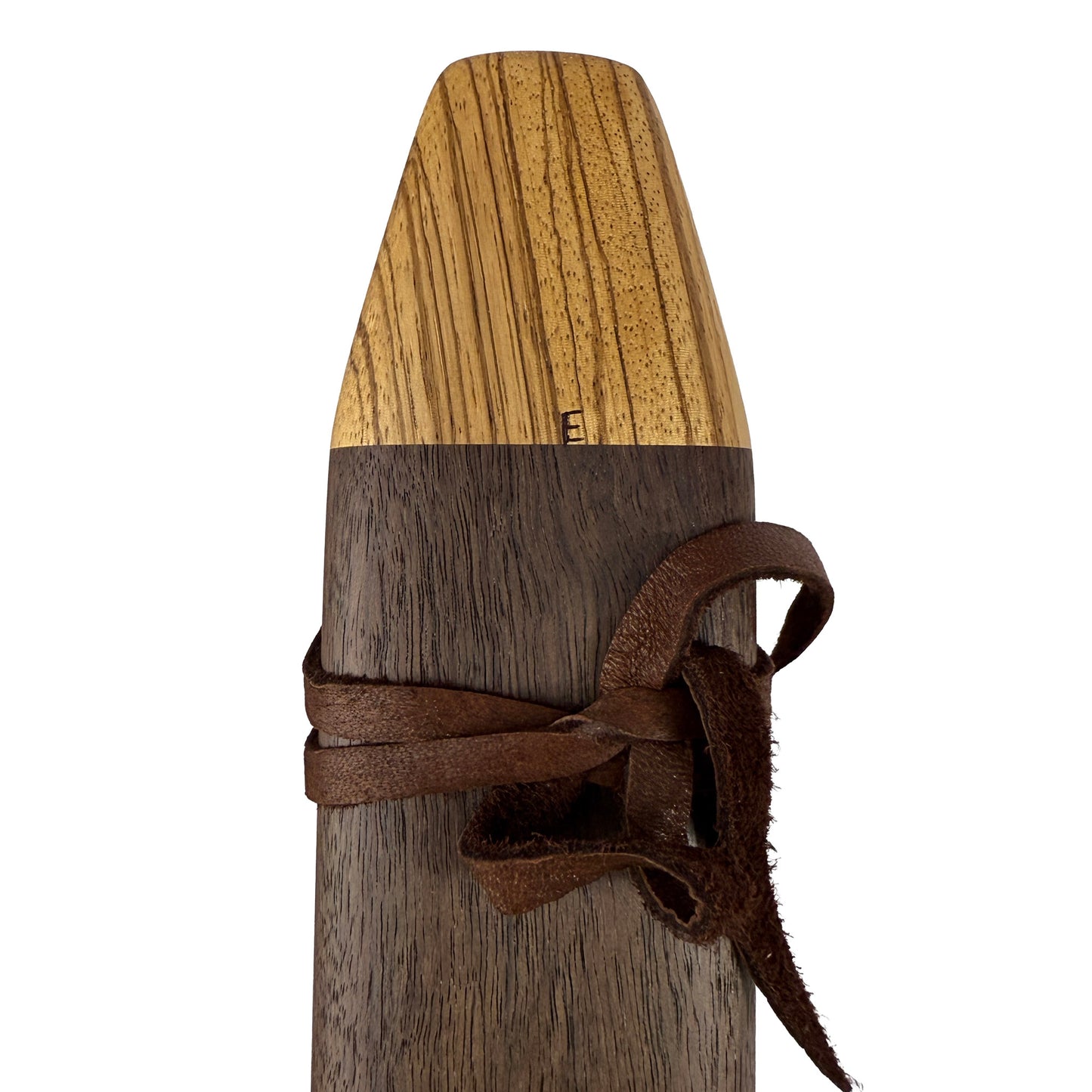 Native American Drone Flute in E minor by Nash Tavewa, Peruvian Black Walnut with Zebrawood Mouthpiece