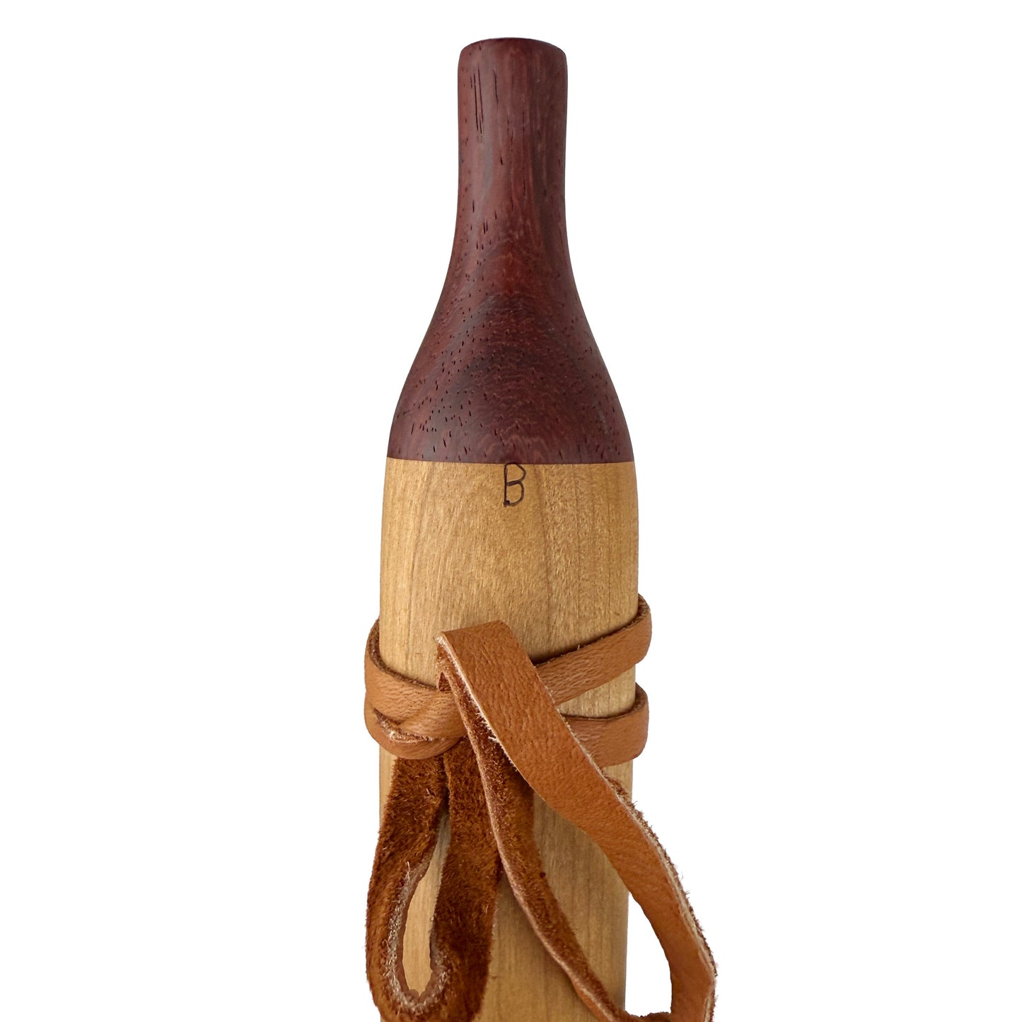 Native American Flute in Low B Minor, by Nash Tavewa, Cherry with Padauk Mouthpiece