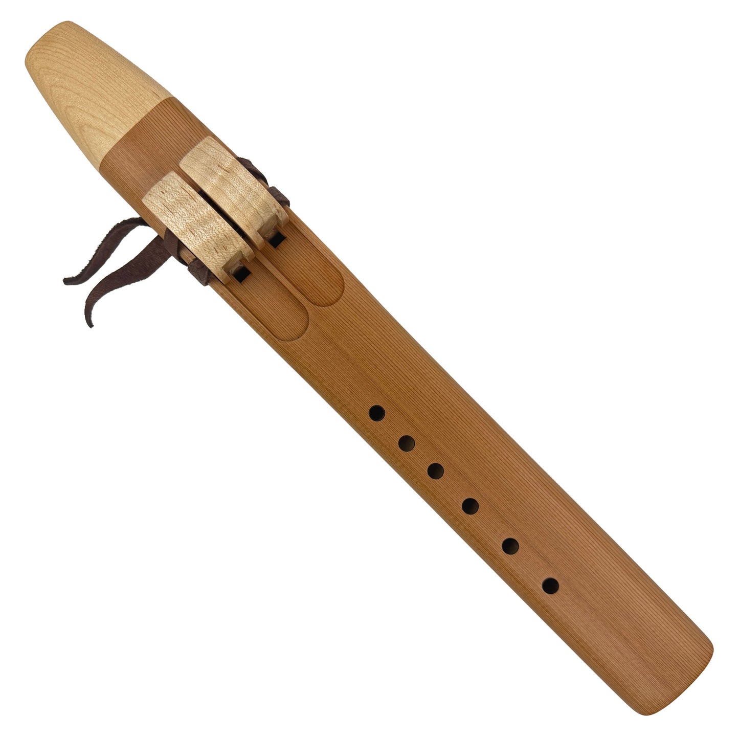 Native American Drone Flute in High C minor by Nash Tavewa, Western Red Cedar with Maple Mouthpiece
