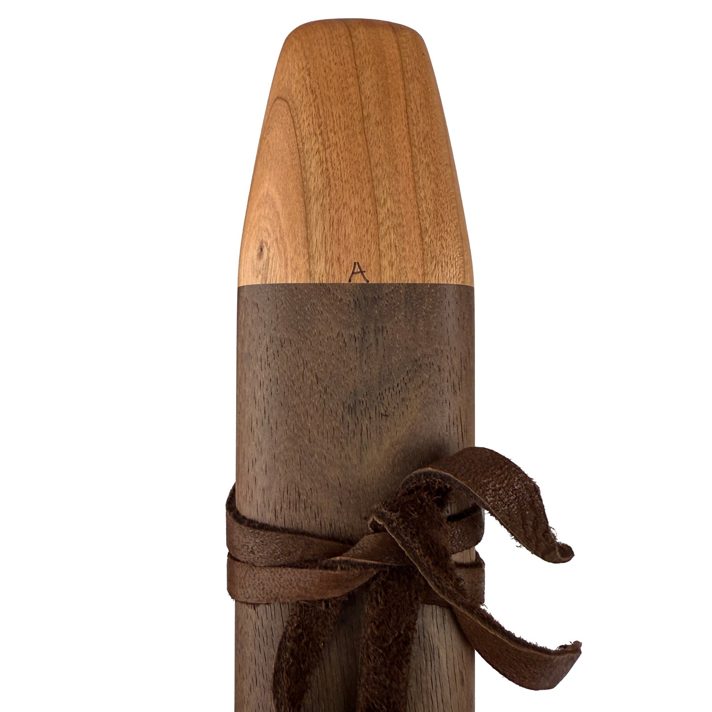 Native American Drone Flute in A minor by Nash Tavewa, Peruvian Black Walnut with Cherry Mouthpiece