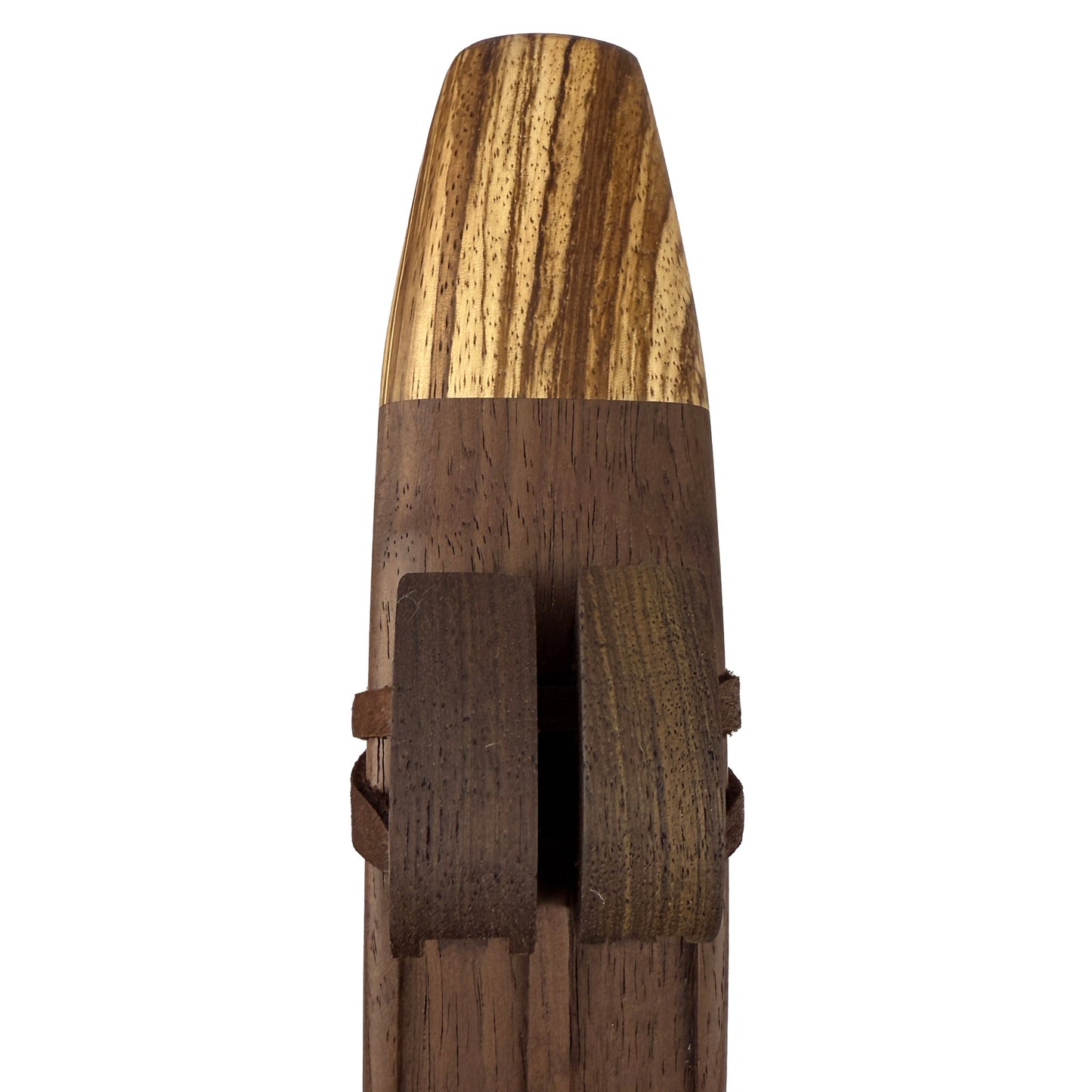 Native American Drone Flute in A minor by Nash Tavewa, Peruvian Black Walnut with Zebrawood Mouthpiece