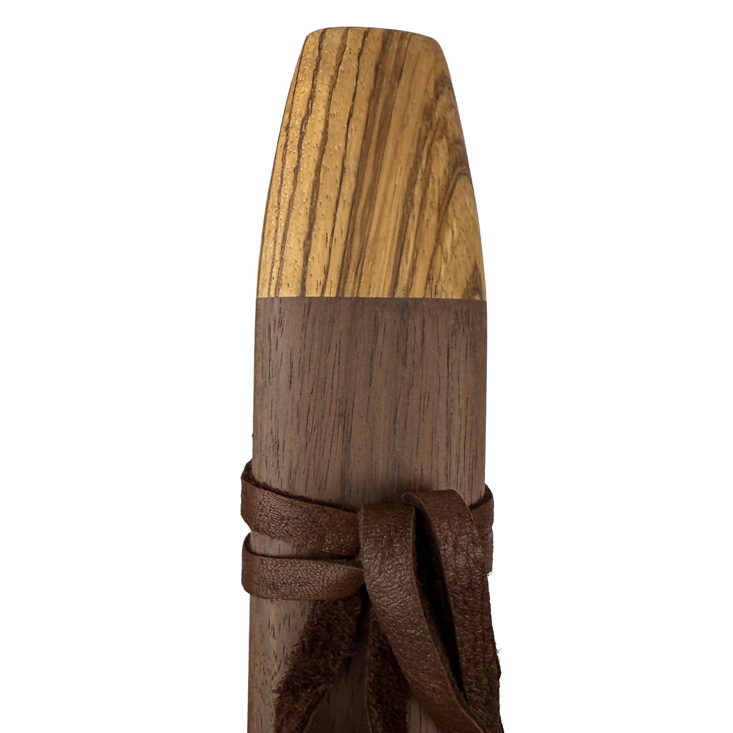 Native American Harmony Double Flute in F minor and C minor by Nash Tavewa, Peruvian Black Walnut with Zebrawood Mouthpiece