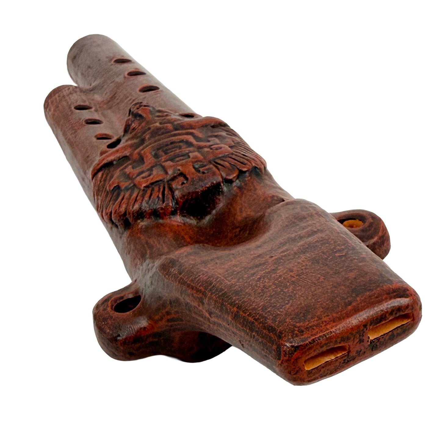 Native American Teotihuacan Harmony Clay Flute in G and D, by Nash Tavewa