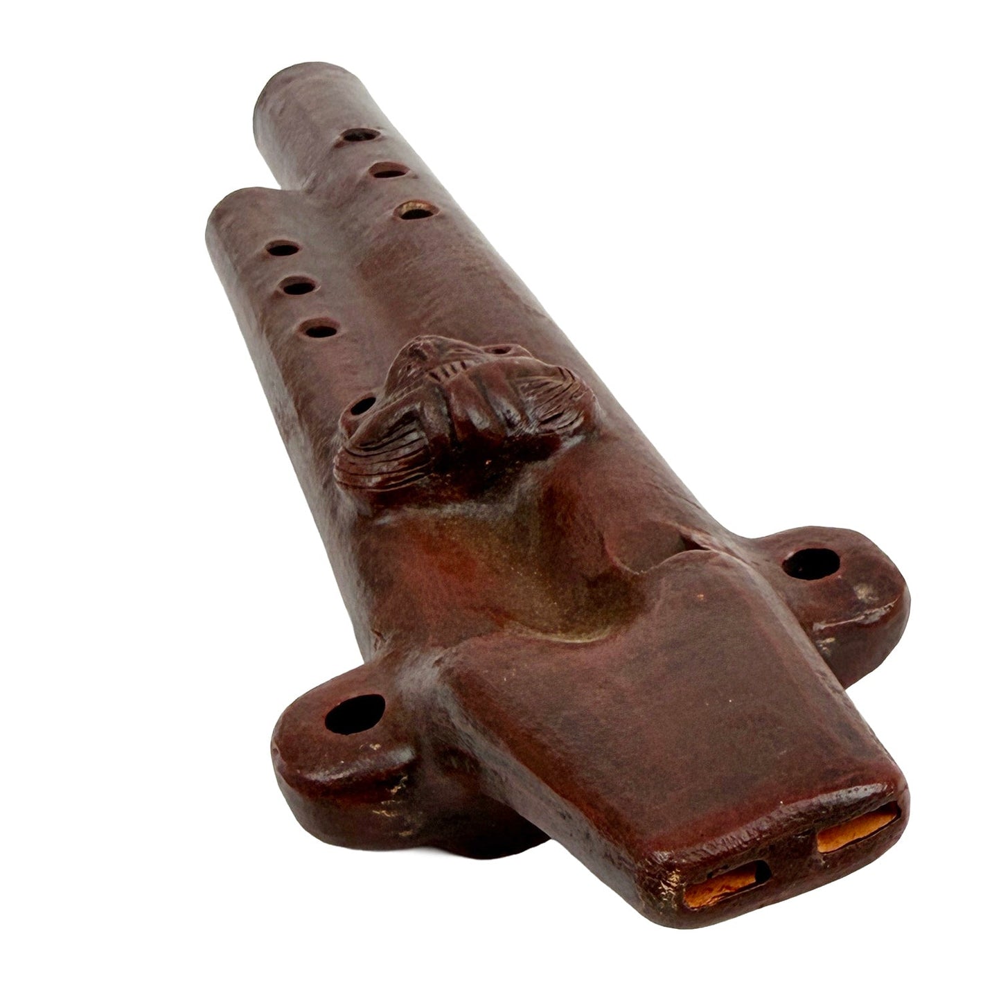 Native American Teotihuacan Harmony Clay Flute in G and D, by Nash Tavewa