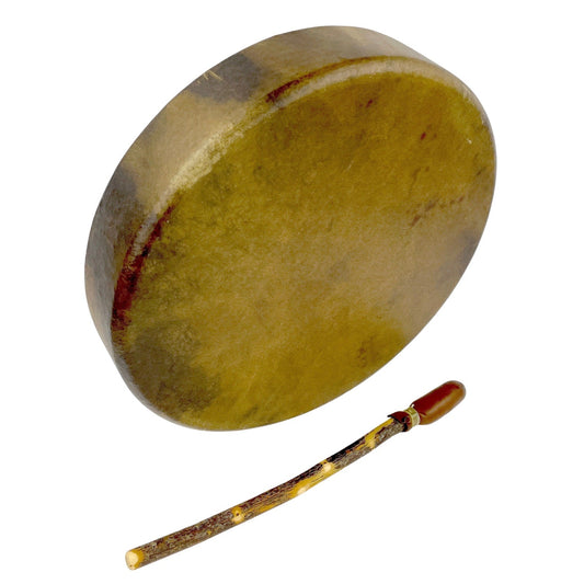 Bison Rawhide Hand Drum, Single-Sided, 20-inch, with Beater, by Nash Tavewa Native American Drums Nash Tavewa