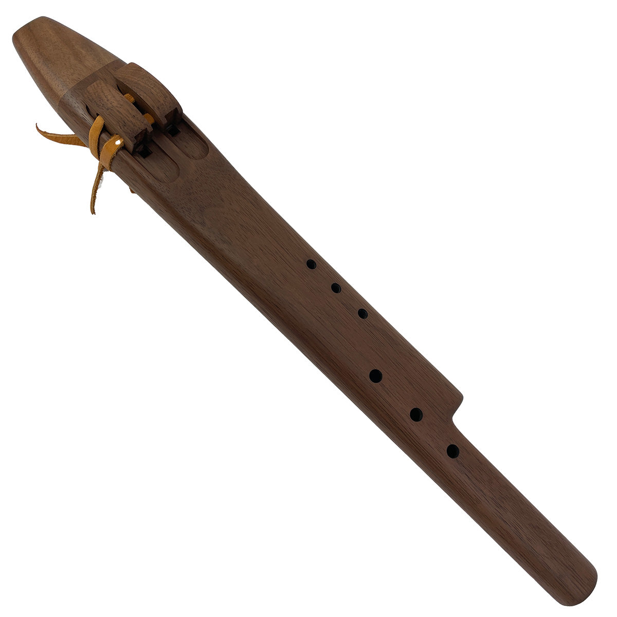 Native American Harmony Double Flute in E minor and B minor by Nash Tavewa, Walnut with Zebrawood Mouthpiece Native American Flutes Nash Tavewa