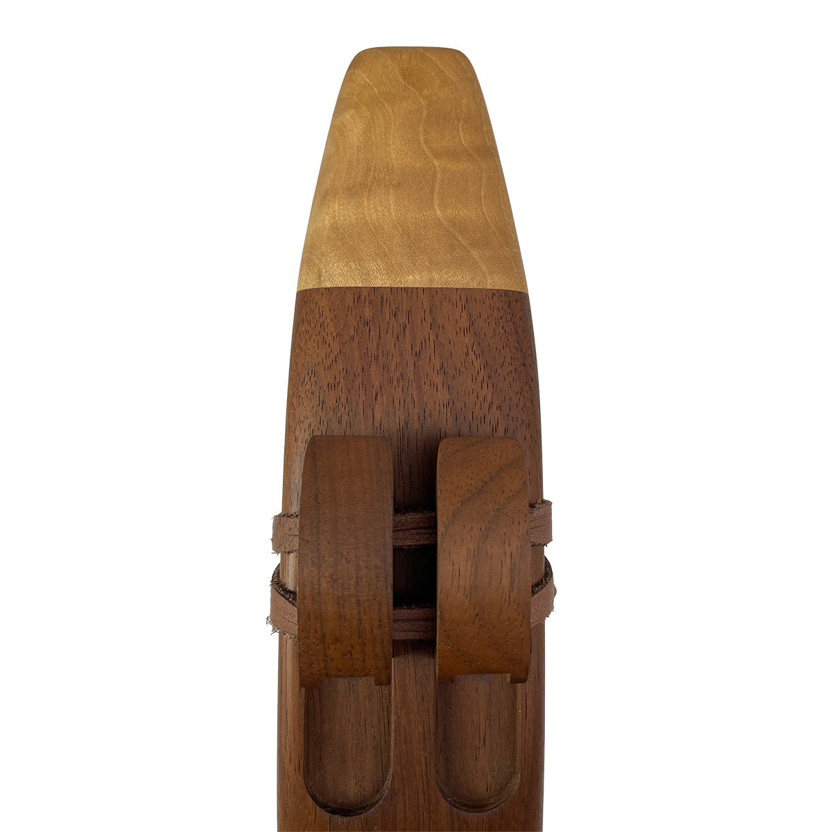 Native American Double Flute in G minor by Nash Tavewa, Peruvian Black Walnut with Maple Mouthpiece Native American Flutes Nash Tavewa