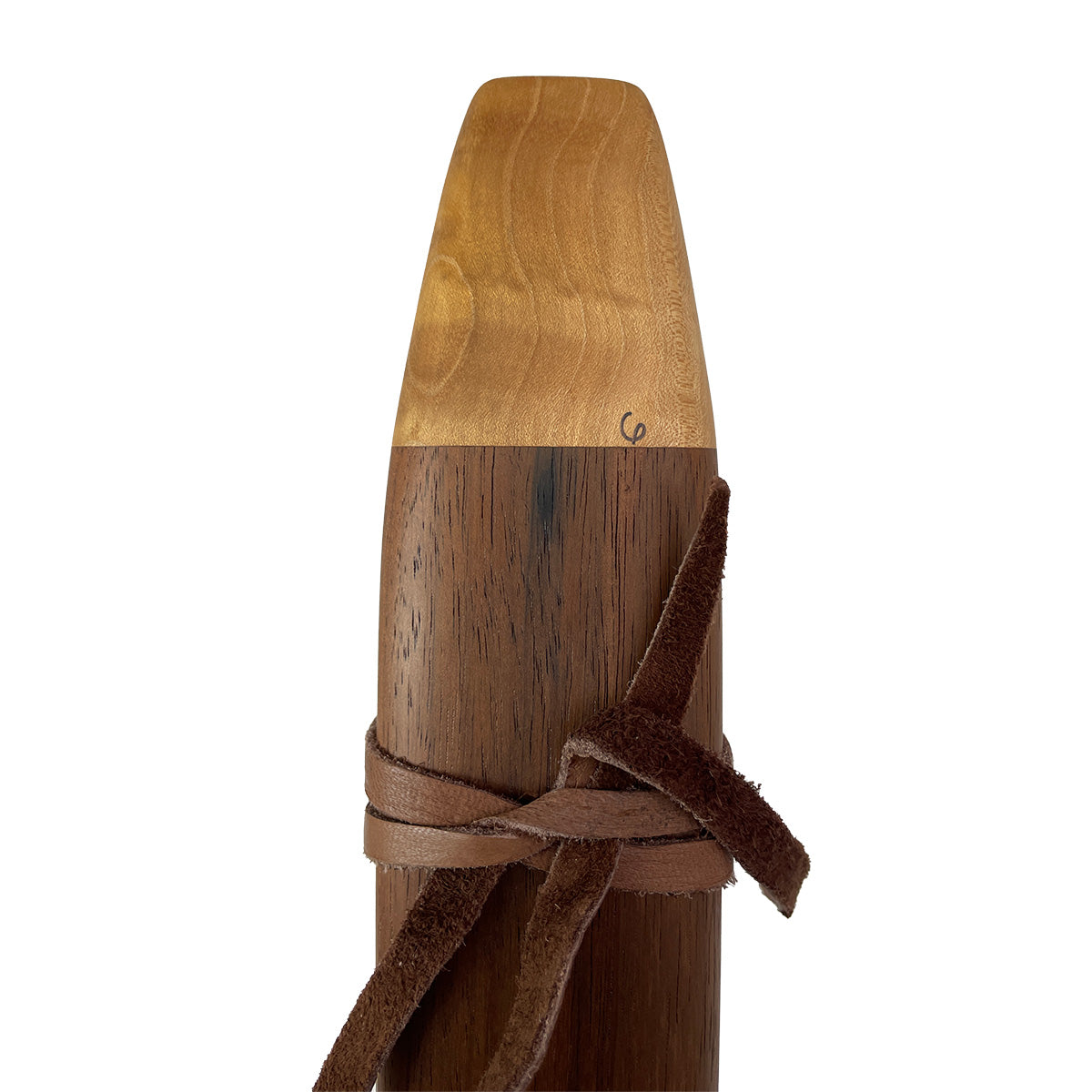 Native American Double Flute in G minor by Nash Tavewa, Peruvian Black Walnut with Maple Mouthpiece Native American Flutes Nash Tavewa
