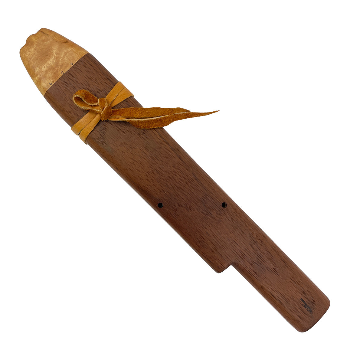 Native American Harmony Triple Flute in D and G by Nash Tavewa, Mahogany with Curly Maple Mouthpiece Native American Flutes Nash Tavewa