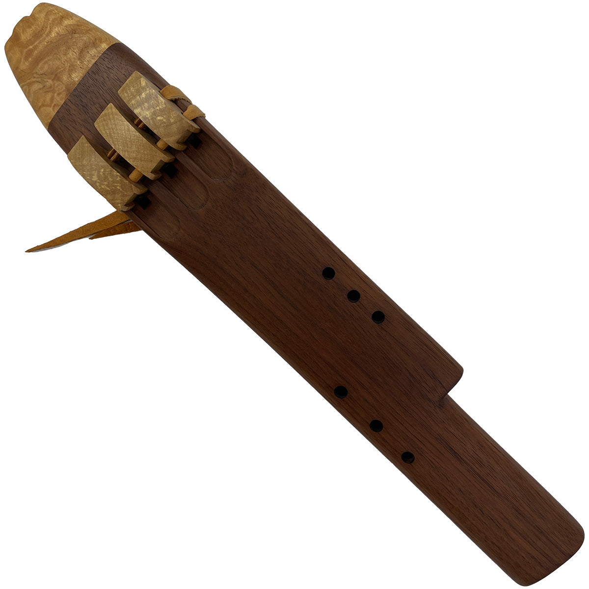 Native American Harmony Triple Flute in D and G by Nash Tavewa, Mahogany with Curly Maple Mouthpiece Native American Flutes Nash Tavewa