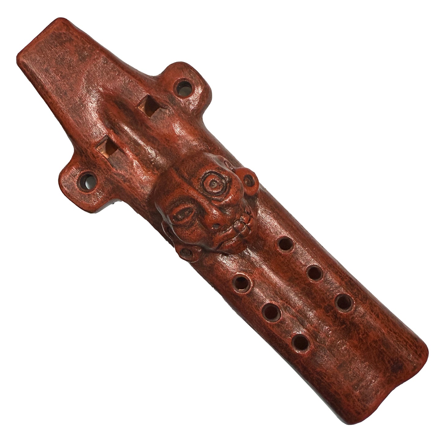 Native American Wet-tuned Harmonic Clay Flute in Eb, by Nash Tavewa