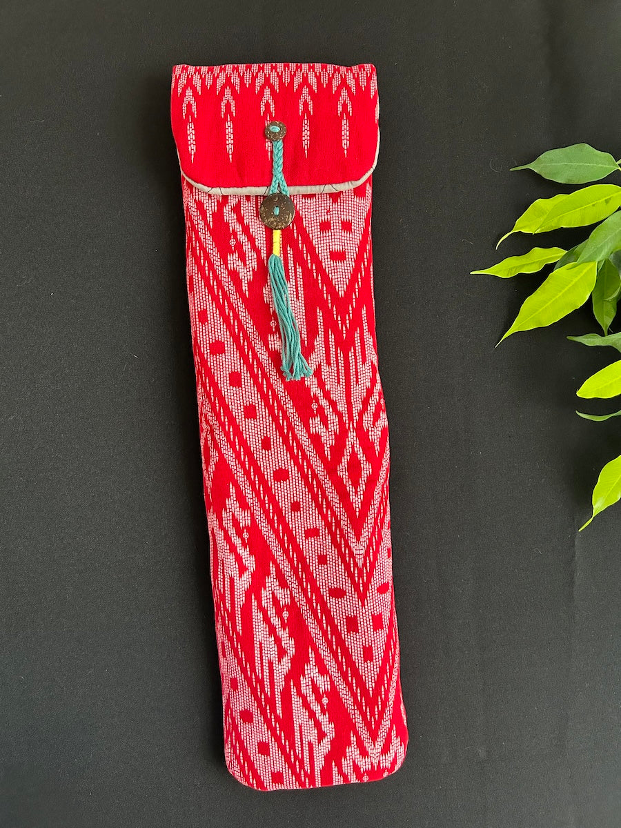 Little Fish Cotton Flute Bag - Ruby Red - Suitable for Medium Flute Flute Bags Little Fish Artwork