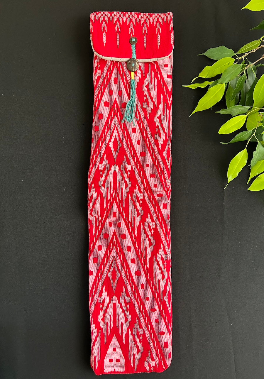 Little Fish Cotton Flute Bag - Ruby Red - Suitable for Large Flute Flute Bags Little Fish Artwork