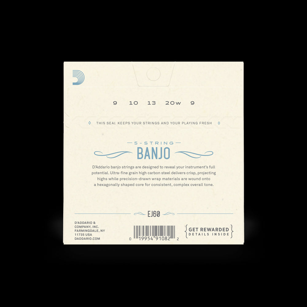 D'Addario 5弦バンジョー ライトニッケルワウンド弦 EJ60