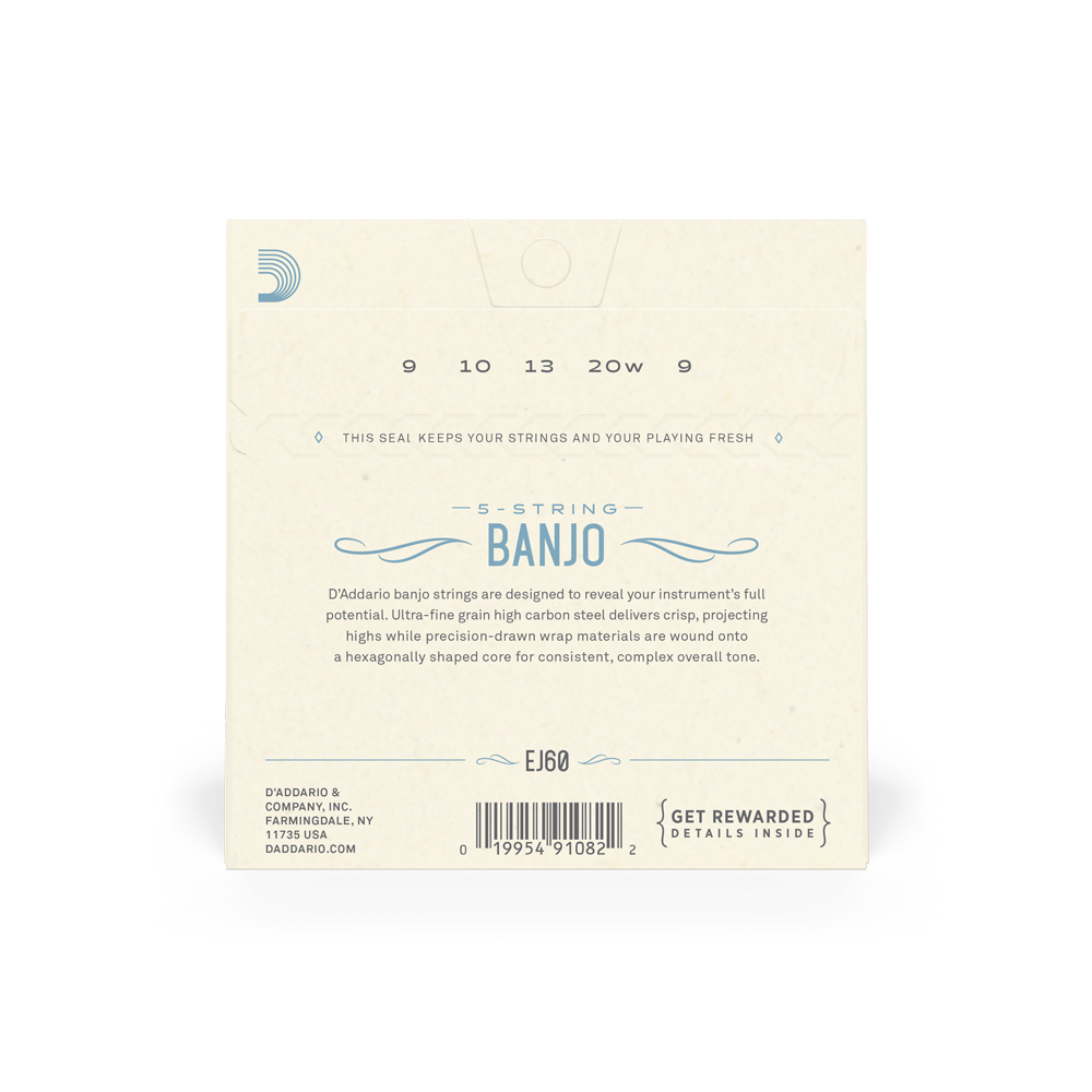 D'Addario 5-String Banjo Light Nickel Wound Strings EJ60