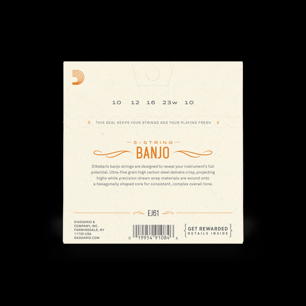 D'Addario バンジョー ライトニッケルワウンド 10-23弦 EJ61
