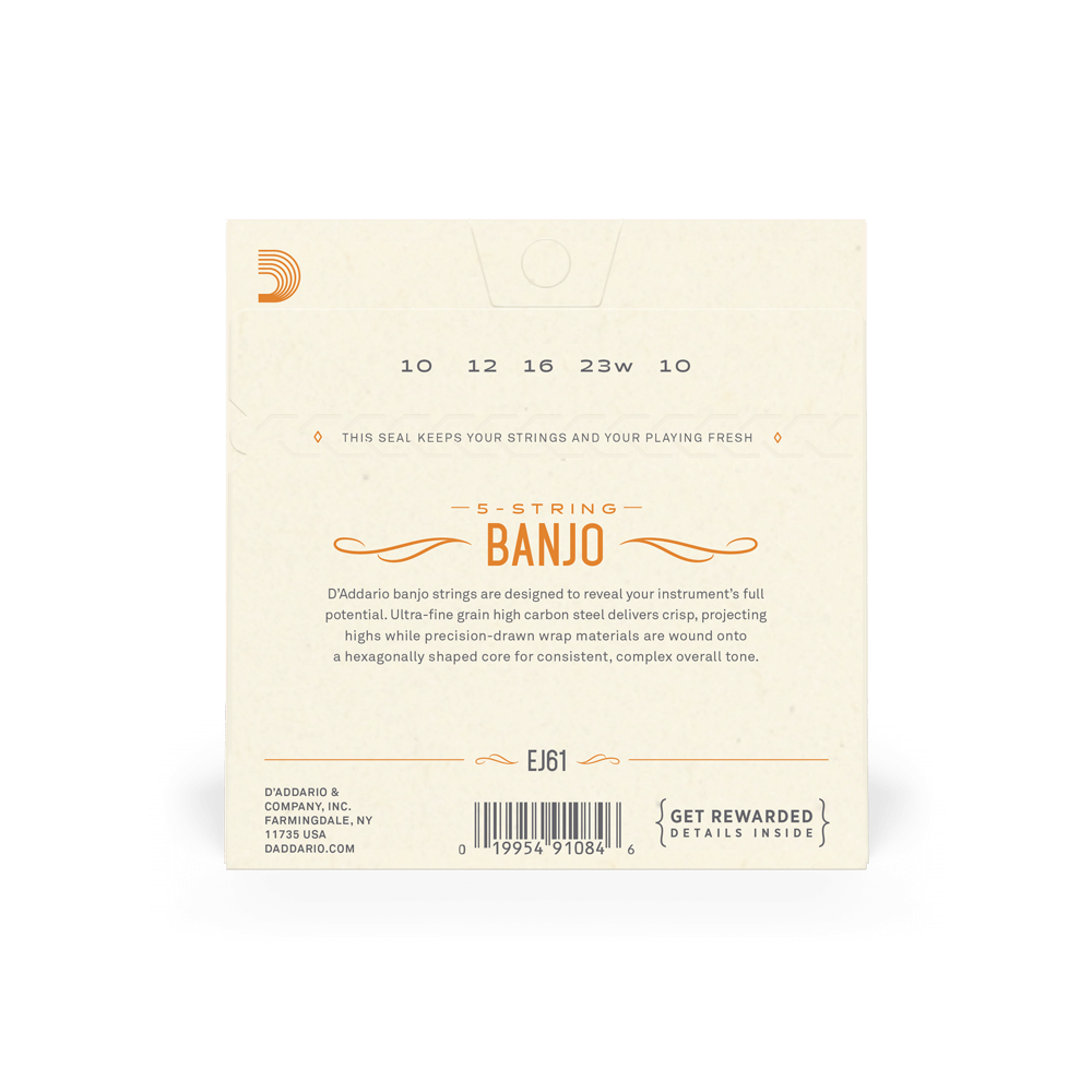 D'Addario Banjo Light Nickel Wound 10-23 Strings EJ61