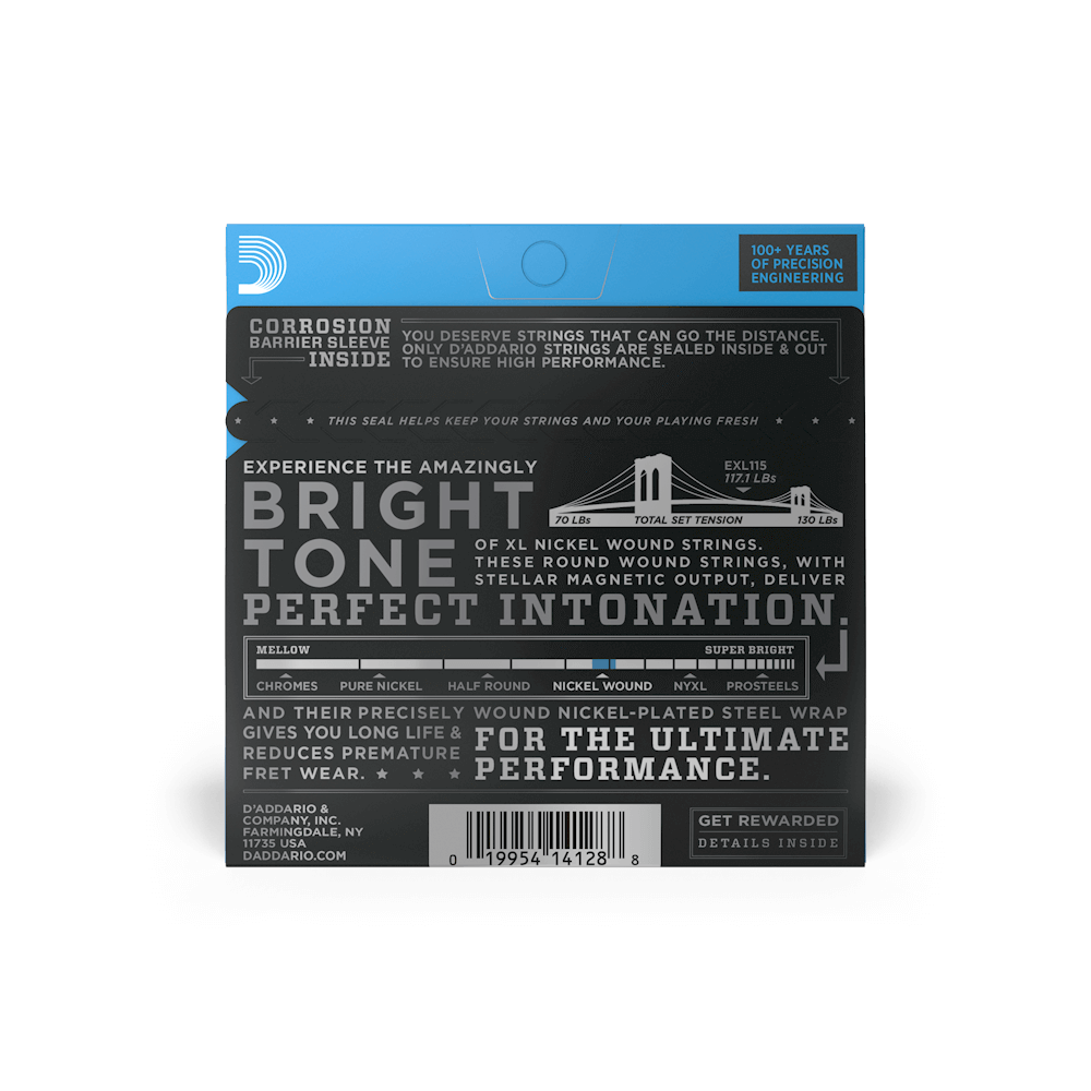 D'Addario Medium Electric Guitar Strings, 11-49, EXL115