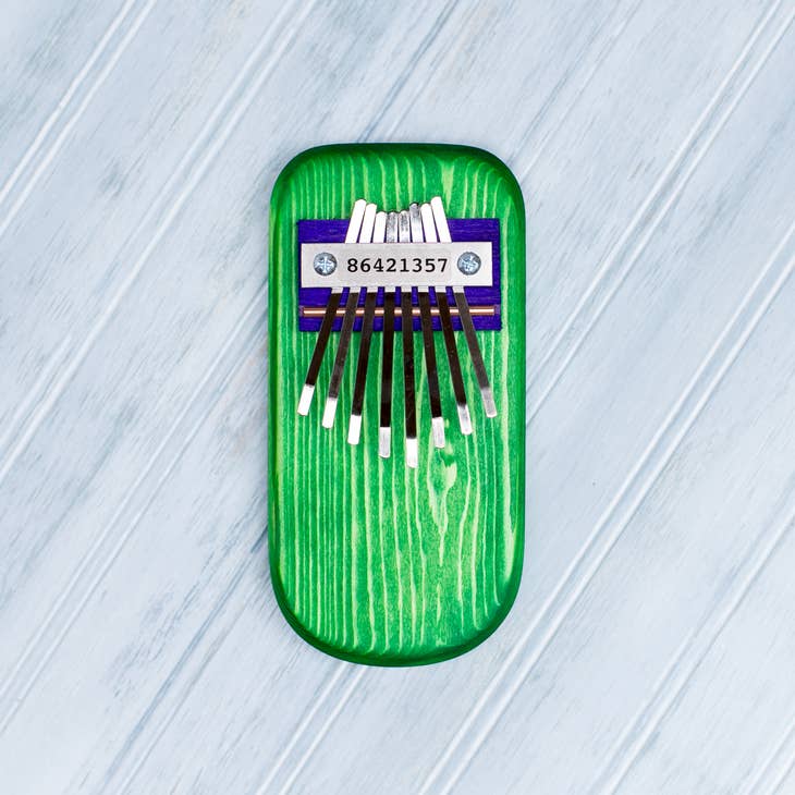 Color Pine Thumb Piano, Green Kalimbas & Sansulas Mountain Melodies