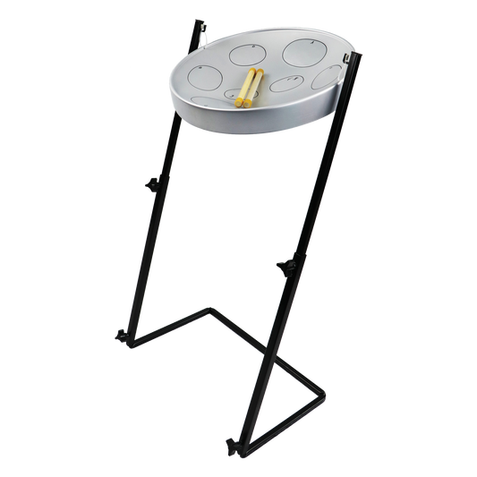 Panyard Jumbie Jam Steel Drum Ready-to-Play Kit with Metal Z-Floor Stand (G Diatonic) Steel Drums Panyard Silver Pan
