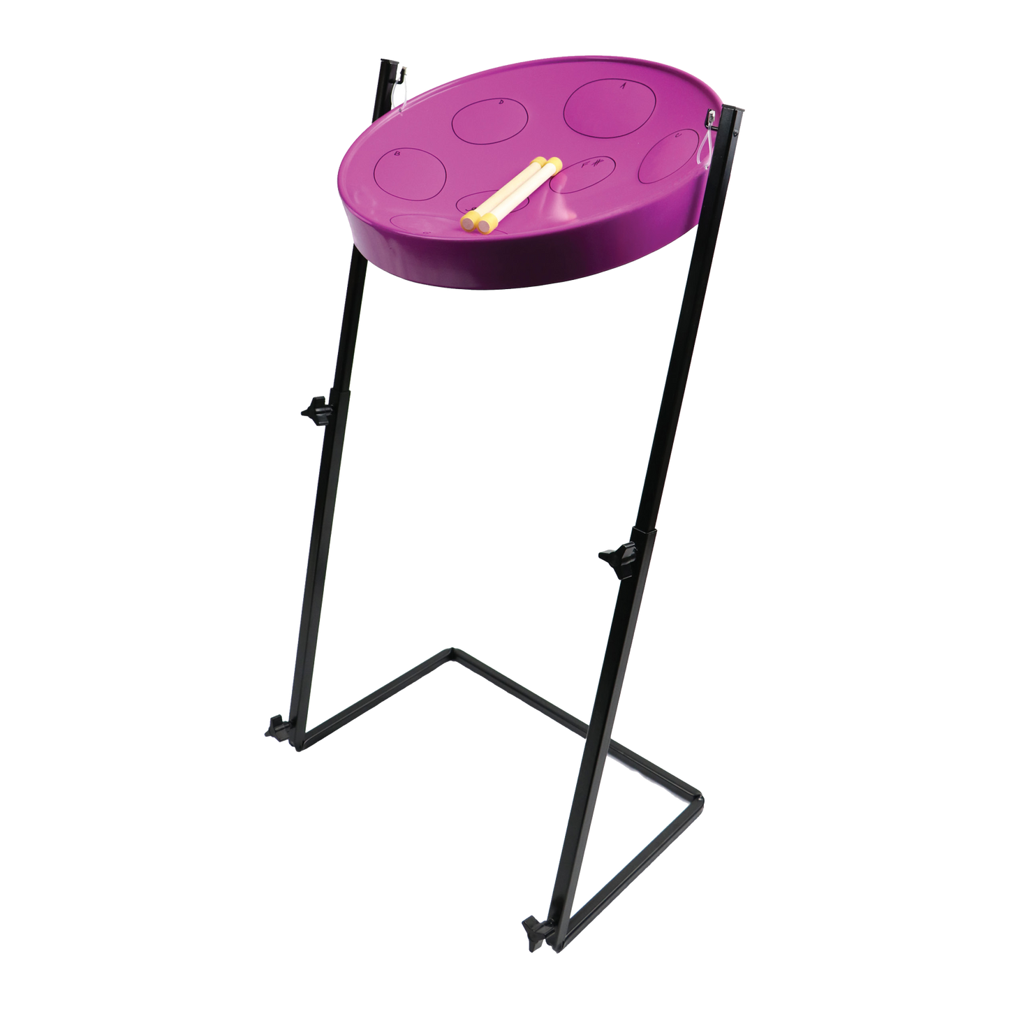 Panyard Jumbie Jam Steel Drum Ready-to-Play Kit with Metal Z-Floor Stand (G Diatonic) Steel Drums Panyard Purple Pan