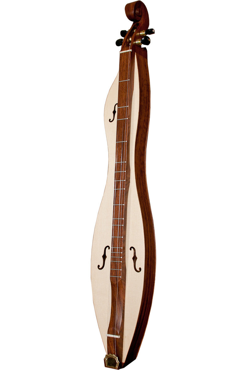 Roosebeck Cutaway Mountain Dulcimer, 4-String, Upper Bout F-holes, Scrolled Pegbox Dulcimers Roosebeck