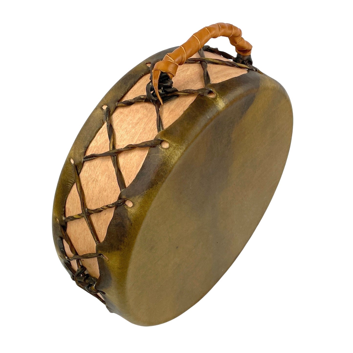 Elk Rawhide Hand Drum, Double-Sided, 13-inch, with Beater, by Nash Tavewa Native American Drums Nash Tavewa