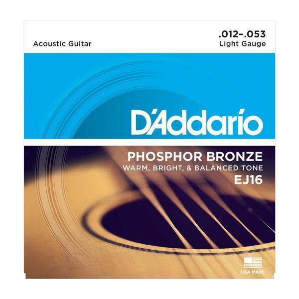 D'Addario Acoustic Guitar Phosphor Bronze Strings Light Gauge EJ16 Accessories_Strings D'Addario