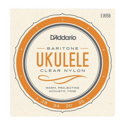 D'Addario Baritone Ukulele Clear Nylon/Silver Wound Strings EJ65B Accessories_Strings D'Addario   