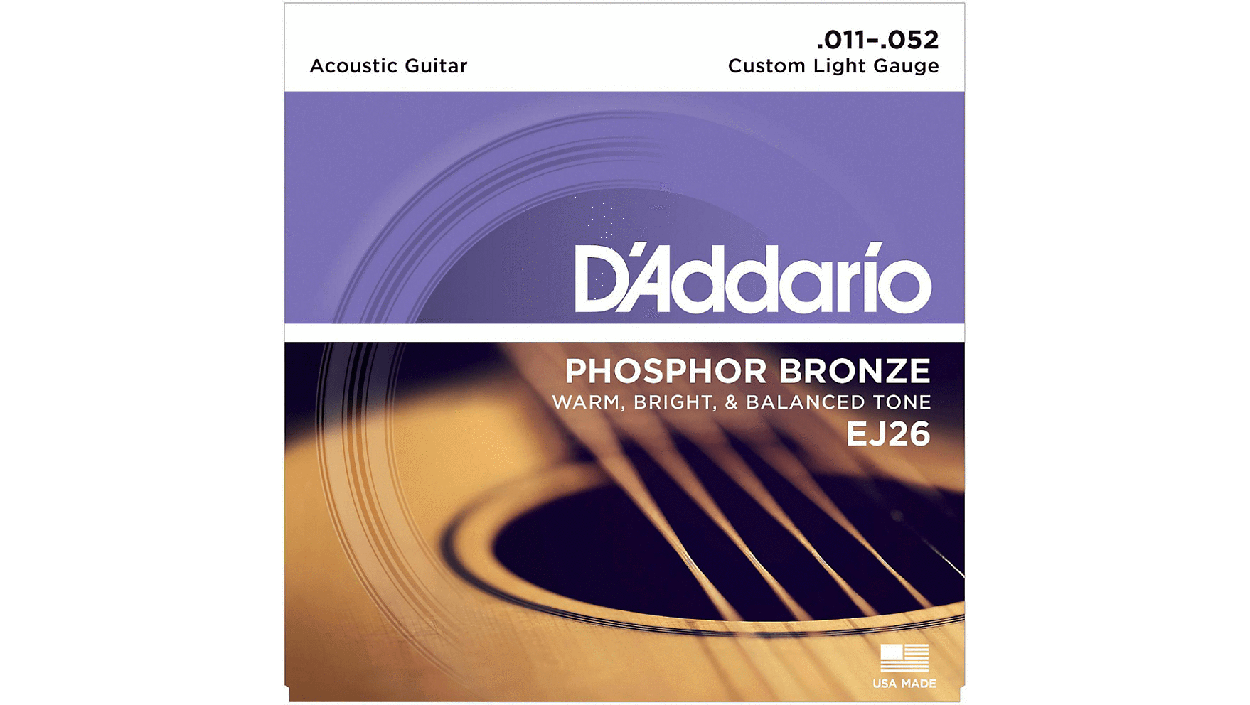 D Addario Acoustic Guitar Custom Light Phosphor Bronze Strings