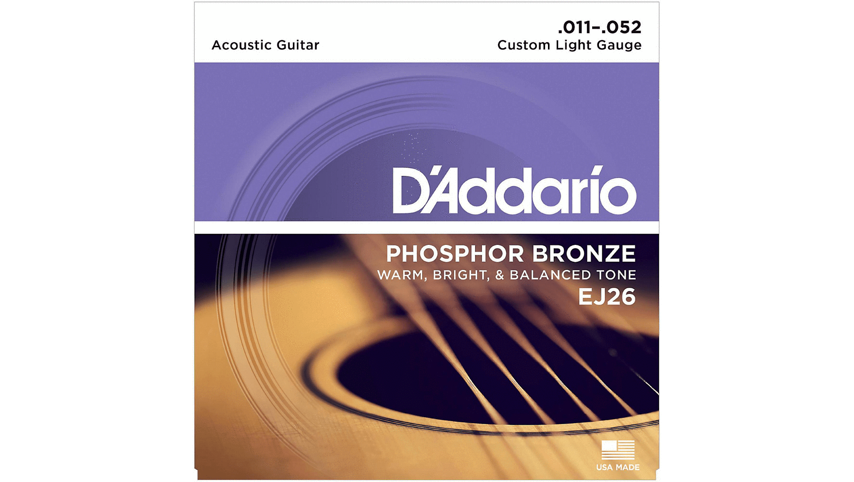 D Addario Acoustic Guitar Custom Light Phosphor Bronze Strings EJ26 Lark in the Morning