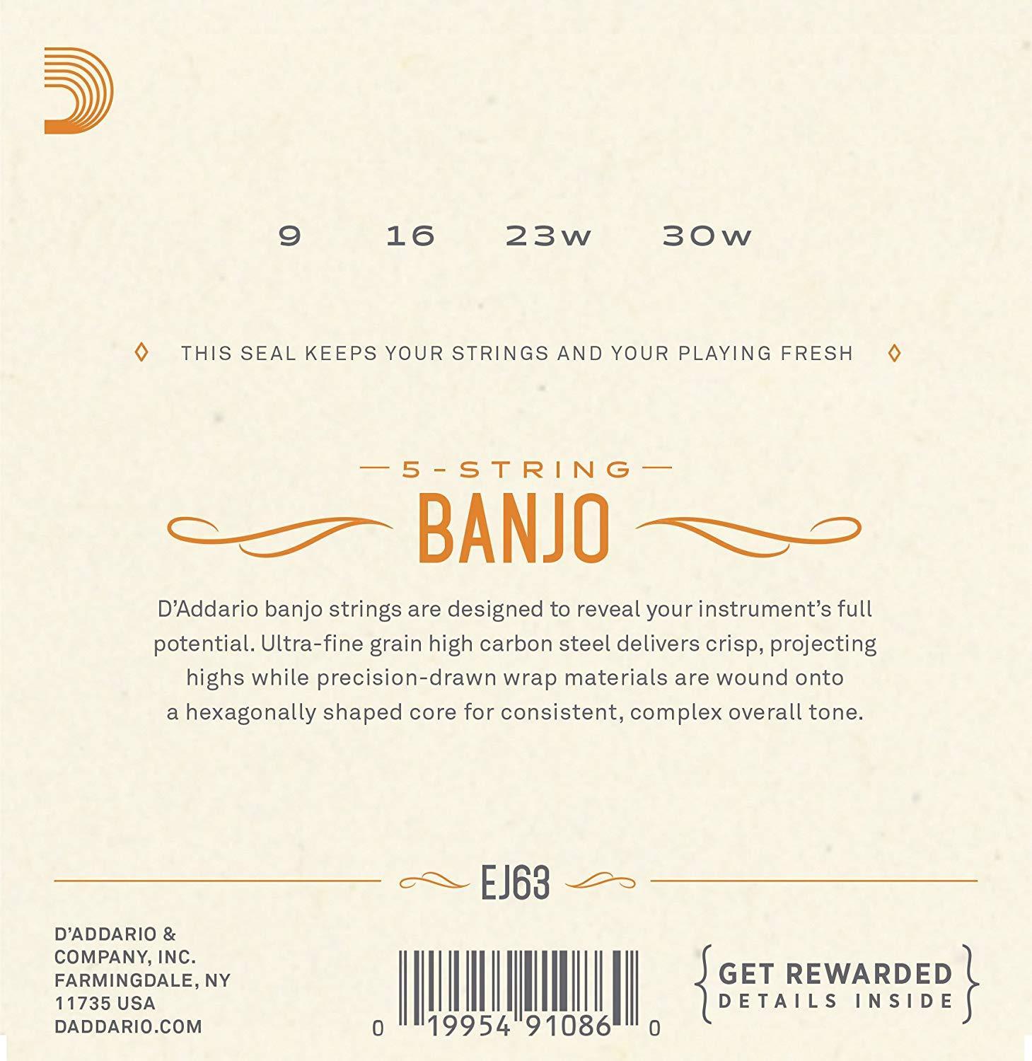 D'Addario EJ63 Tenor Banjo Strings, Nickel, 9-30 Accessories_Strings D'Addario   