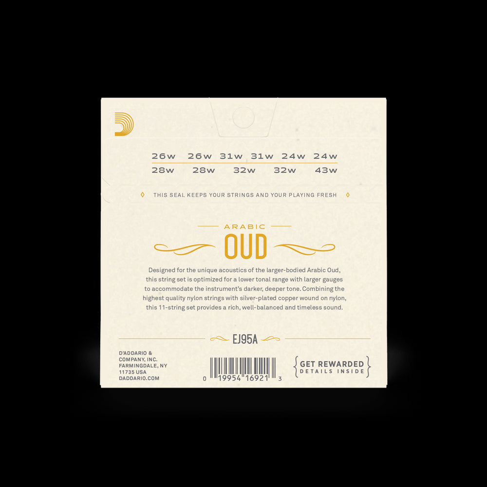 D'Addario Arabic Oud Silver-Plated Copper String Set EJ95A Accessories_Strings D'Addario