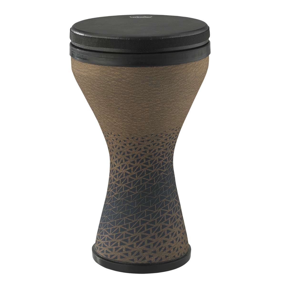 Remo Festival Doumbek, Pre-Tuned, 10" Diameter, 17.5" Height, Black Suede Fliptop Replaceable, Cafe Dumbeks Remo