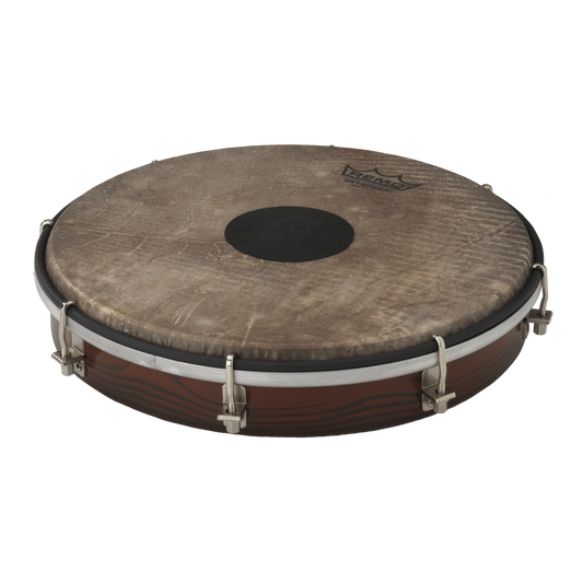 Remo Tablatone Frame Drum, Tunable, Skyndeep P3 Drumhead, 'Fish Skin' Graphic, Tablatone Dot, 10" X 2", Antique Brown And White Finish Frame Drums Remo