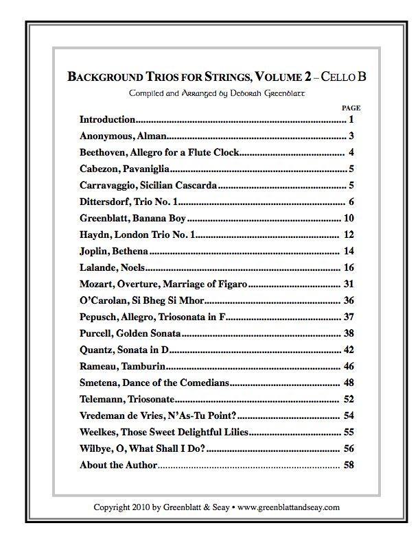 Background Trios for Strings Vol. 2 - Cello B Media Greenblatt & Seay