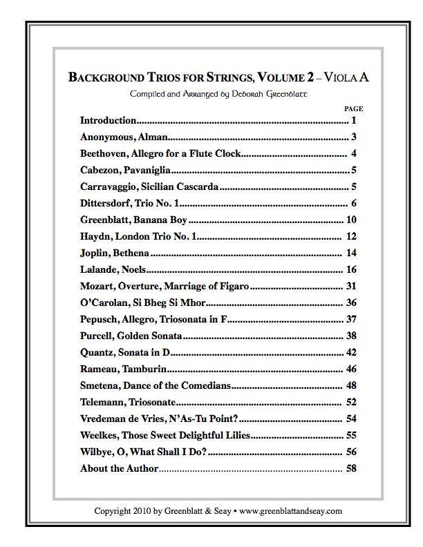 Background Trios For Strings Vol. 2 - Viola A – Lark In The Morning