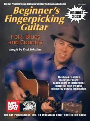 Beginner's Fingerpicking Guitar: Folk, Blues and Country Book/3-CD Set Media Mel Bay