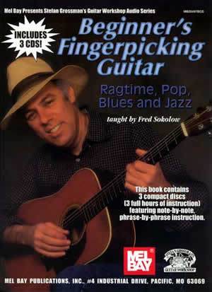 Beginner's Fingerpicking Guitar: Ragtime, Pop, Blues and Jazz  Book/3-CD Set Media Mel Bay