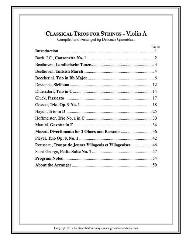 Classical Trios for Strings Violin A Media Greenblatt & Seay